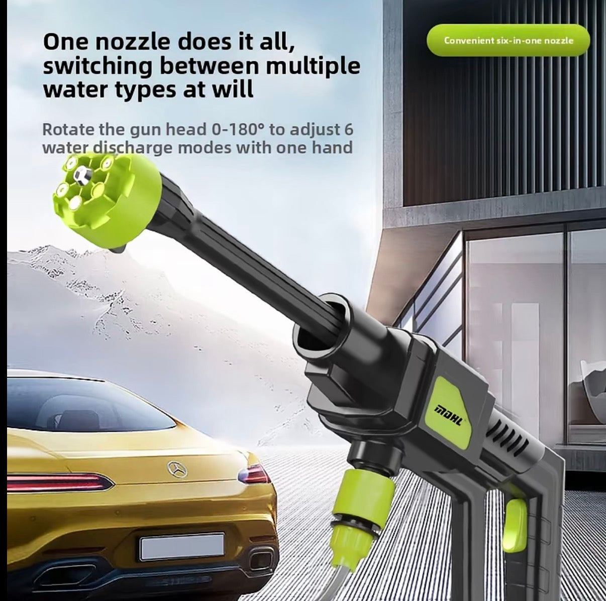 Cordless Pressure Portable Washer for Car, Home Cleaning & Garden Watering