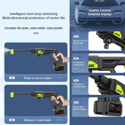 Cordless Pressure Portable Washer for Car, Home Cleaning & Garden Watering